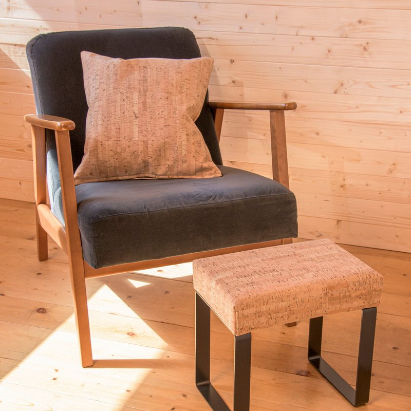 软木皮革脚凳与抱枕套 (Natural) - 椅子/沙发 - 环保材料 咖啡色