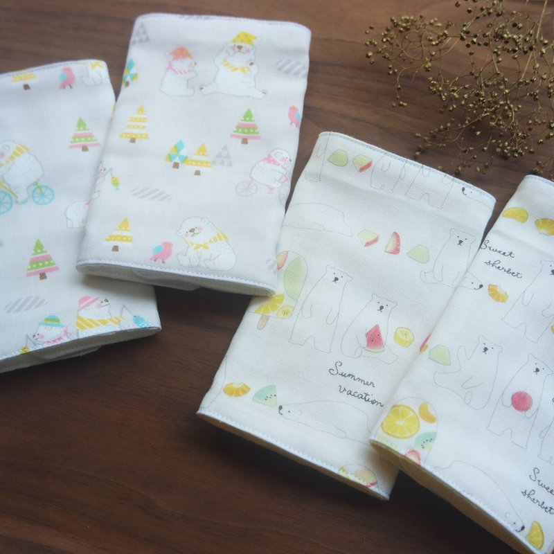 【优惠二入组】六重纱背带口水巾 / 北极熊 (现货) - 围嘴/口水巾 - 棉．麻 红色