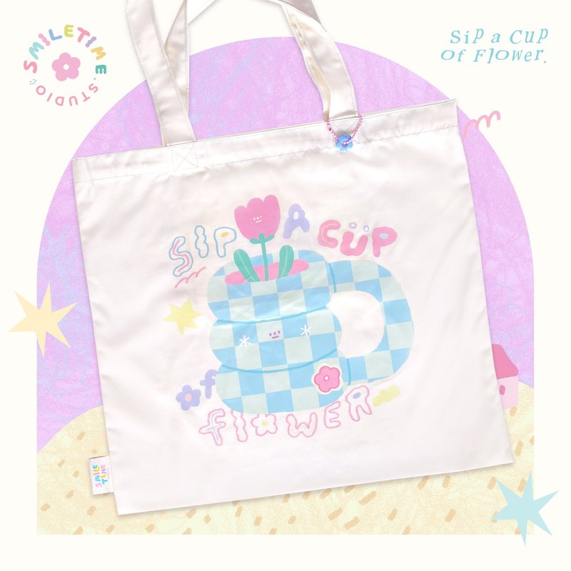 Smiletime Sip a cup of flower 手提袋 - 手提包/手提袋 - 其他人造纤维 多色