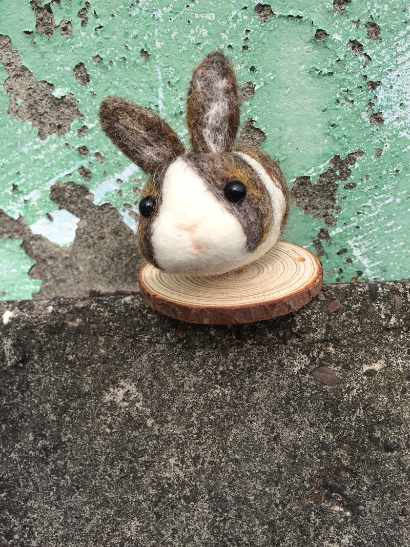 [羊乐多羊毛毡乐园] 掌心灰白兔订制区 - 玩偶/公仔 - 羊毛 