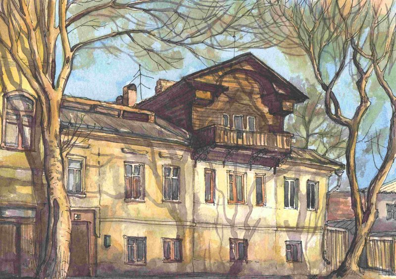 Custom portrait House WATERCOLOR PAINTING Personalized gift houses Portrait - 订制画像 - 纸 