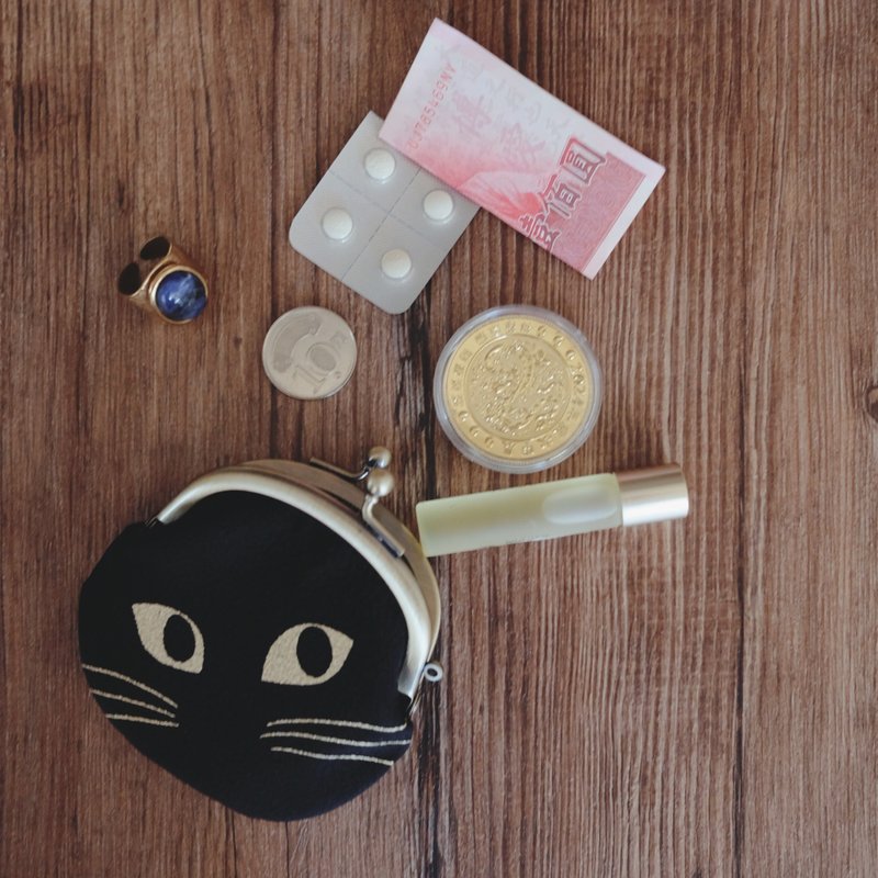 新年招财*黑猫零钱包S 京都和服匠人口金包。俏皮独特招财猫 - 零钱包 - 丝．绢 
