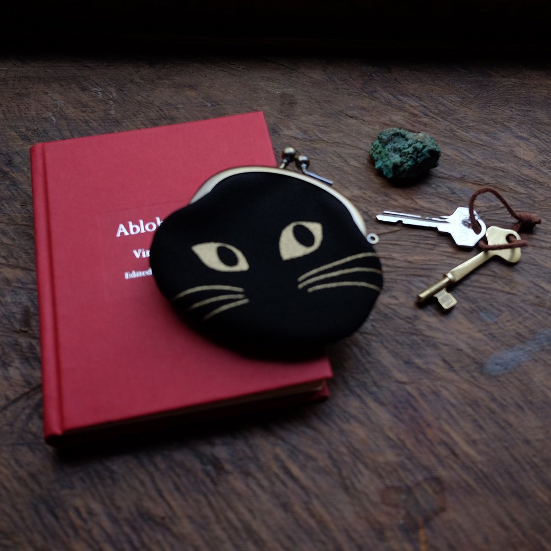 招财好运*黑猫零钱包 S 京都和服匠人口金包。俏皮独特招财猫 - 零钱包 - 丝．绢 