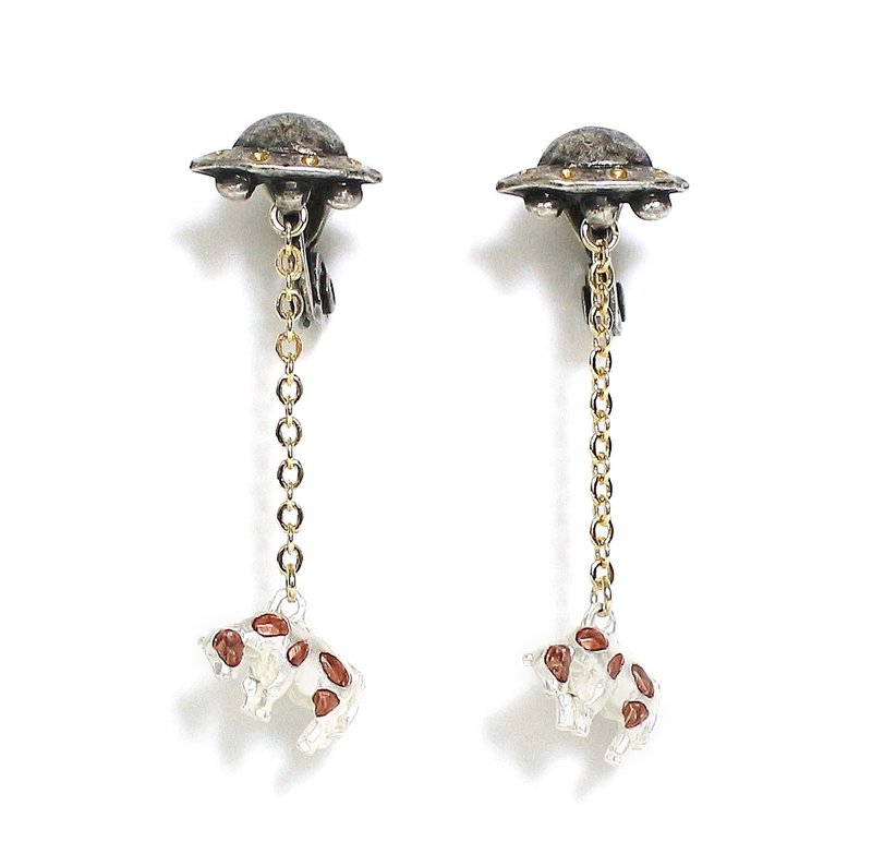 UFO Earring UFO Clip-On EA107 - 耳环/耳夹 - 其他金属 银色