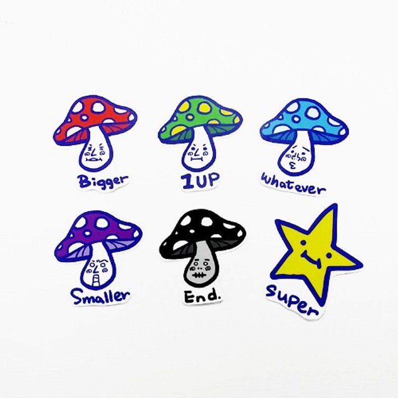 1212玩乐设计 逗趣到处贴 防水贴纸-加满马力菇 - 贴纸 - 防水材质 多色