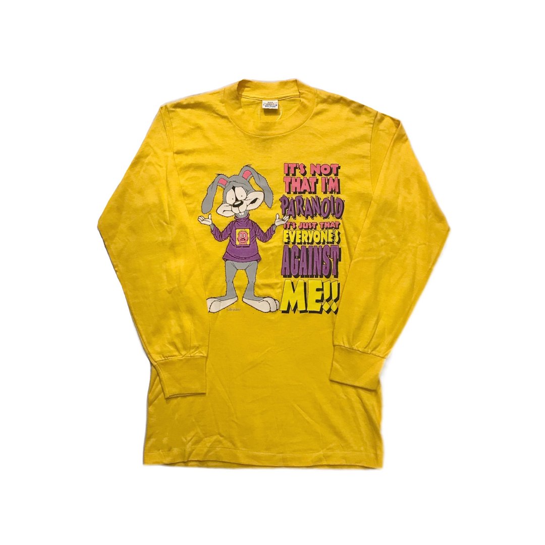 Vintage Long Sleeve T-shirt 美式诙谐兔薄长袖 - 女装上衣 - 棉 多色