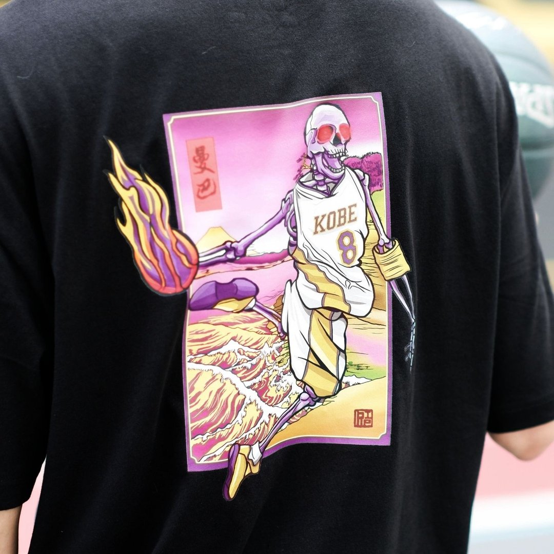 【RIP DRAWING】KB Mamba 宽松重磅印花T恤 - 男装上衣/T 恤 - 棉．麻 多色