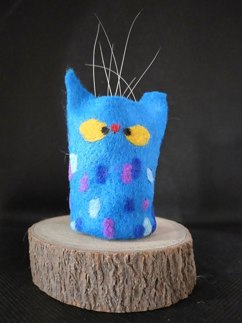 羊毛毡蓝色点点须须展示猫 - 摆饰 - 羊毛 蓝色
