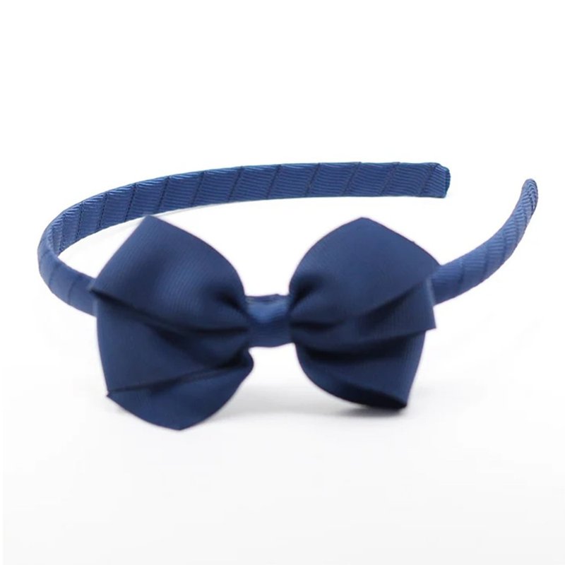 英国 Ribbies 典雅蝴蝶结发圈 - 海军蓝 - 发饰 - 聚酯纤维 