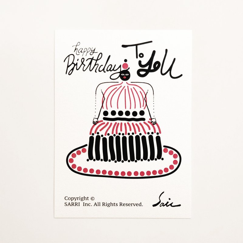 生日快乐 明信片 生日卡 设计 着色 插画 绘本 卡片 万用卡 艺术 - 卡片/明信片 - 纸 红色