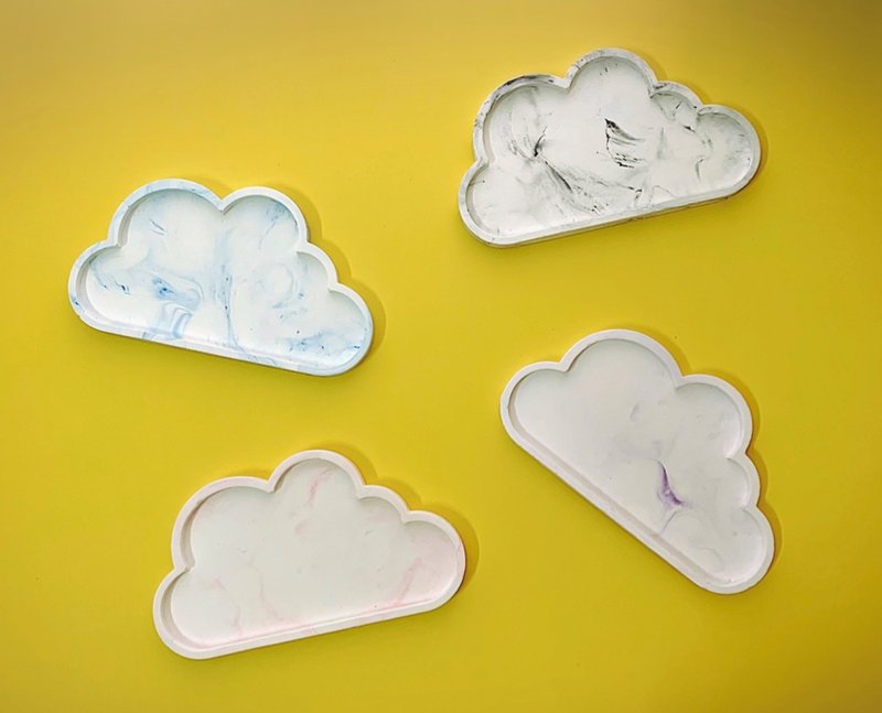 质感纹路-云朵大理石纹置物盘 /饰品收纳 /香氛摆盘 - 置物架/篮子 - 其他材质 