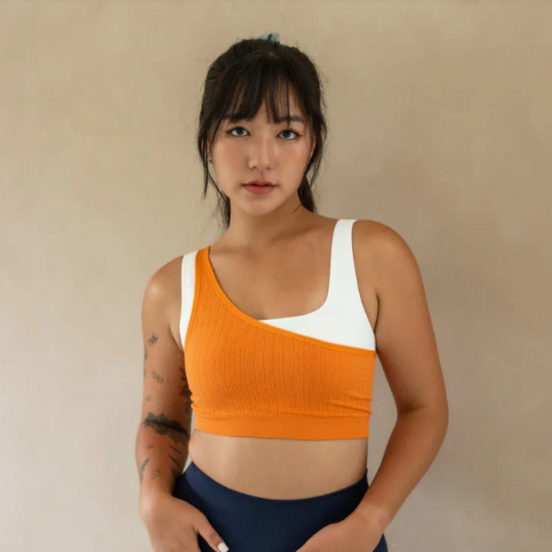 时尚双色美型运动背心 一活力橘限定色 - 女装背心 - 其他材质 橘色