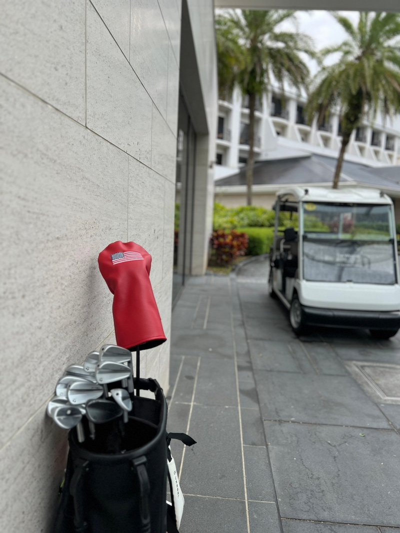 【Tee Time Golf 】 美国国旗高尔夫球杆套 Driver Headcover  一 - 运动配件 - 人造皮革 红色