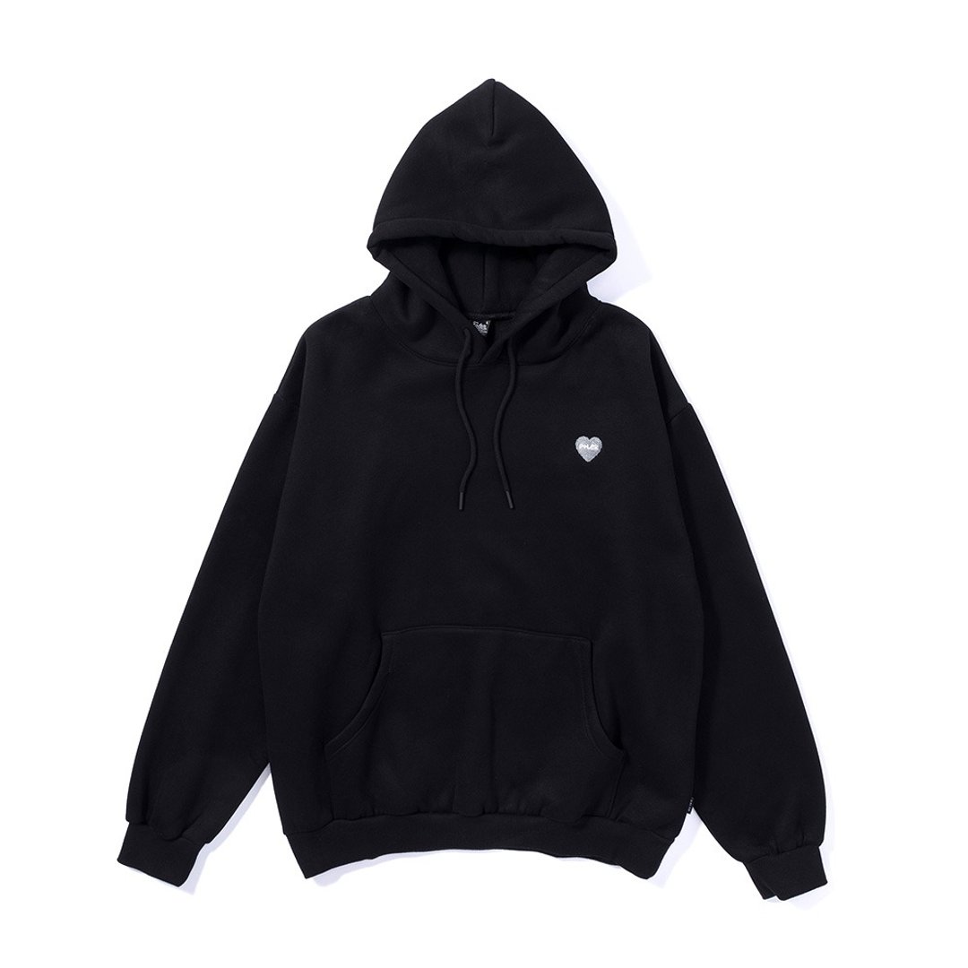 日本限定 POLER FURRY HEART HOOD 刺绣爱心帽T / 黑 - 中性连帽卫衣/T 恤 - 其他材质 黑色