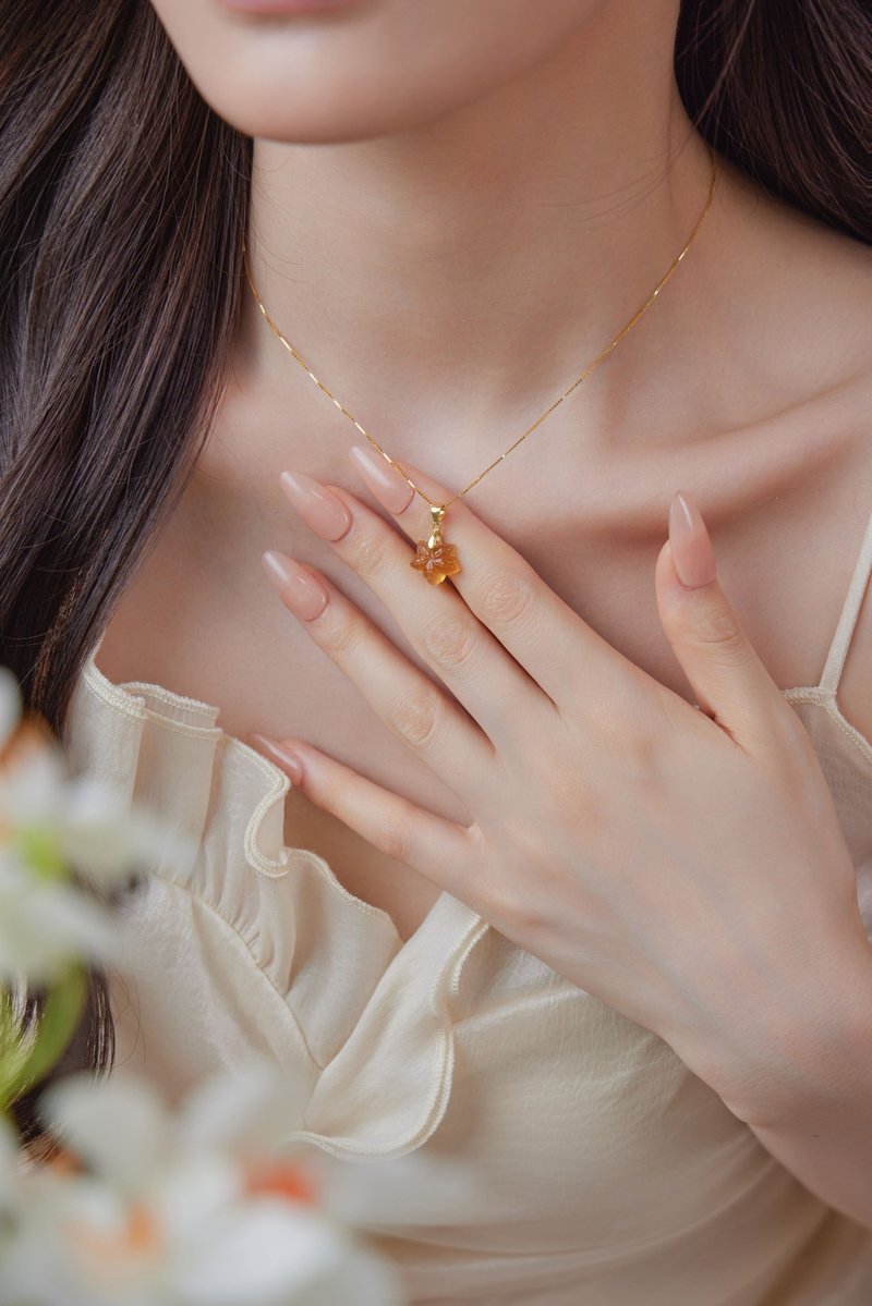 秋语 Autumn Whisper  | 项链 - 项链 - 玉石 橘色