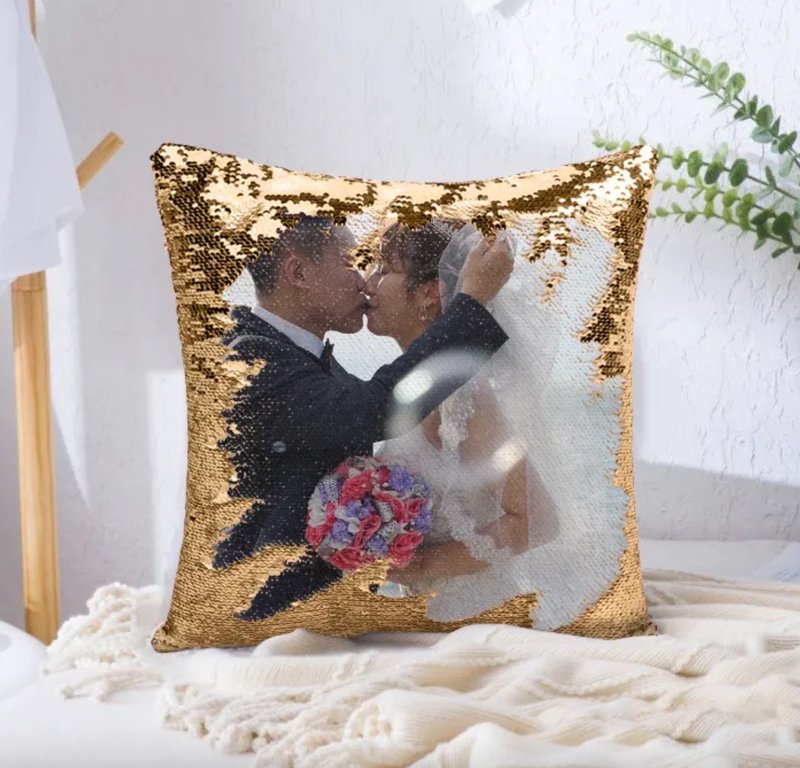 【圣诞情侣定制礼物】美人鱼亮片抱枕 搞笑魔术双面亮片咕𠱸 - 枕头/抱枕 - 聚酯纤维 多色