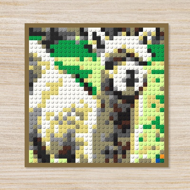 【动物系列 • 羊驼】DIY手作拼图礼物 - 中型尺寸积木画 - 插画/绘画/写字 - 塑料 白色