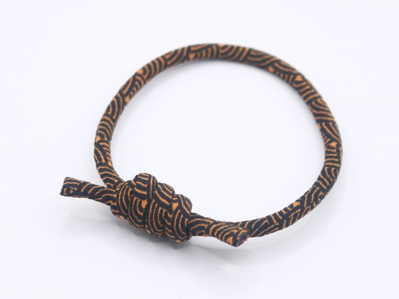 和风饰品 · 青海波风缎布结绳手链 - 手链/手环 - 棉．麻 金色