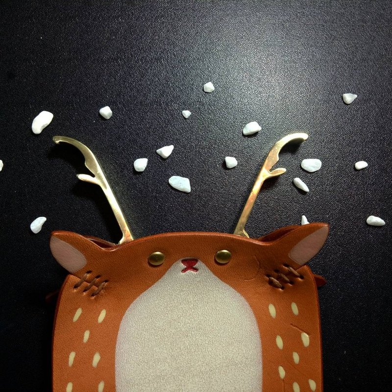 黄铜开瓶器-圣诞驯鹿角-含钥匙圈及一颗守护石(随机) - 钥匙链/钥匙包 - 其他金属 金色