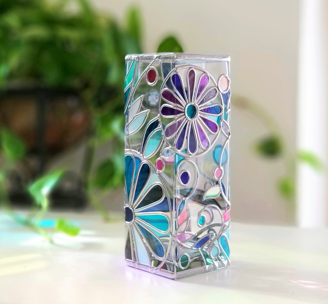 方形玻璃花瓶 精灵的乐园 - 花瓶/陶器 - 玻璃 蓝色