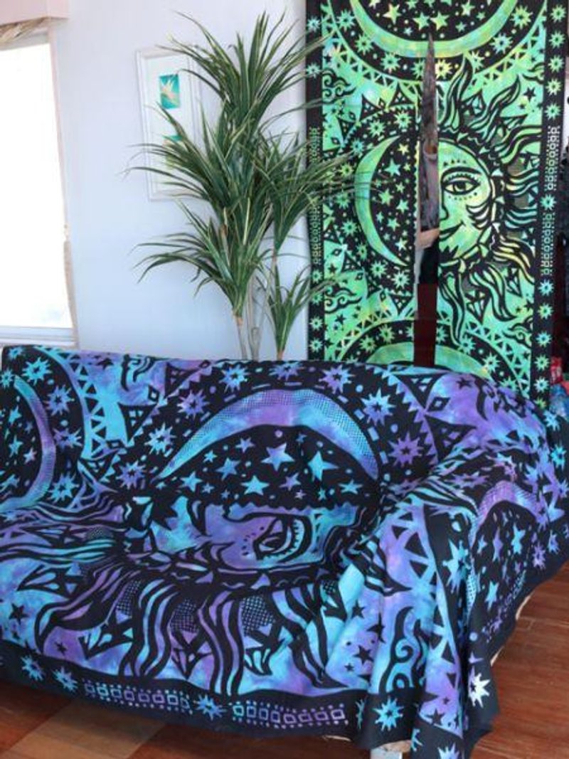 SUN & MOON Tie Dye NOREN Slit Curtain - 摆饰 - 其他材质 