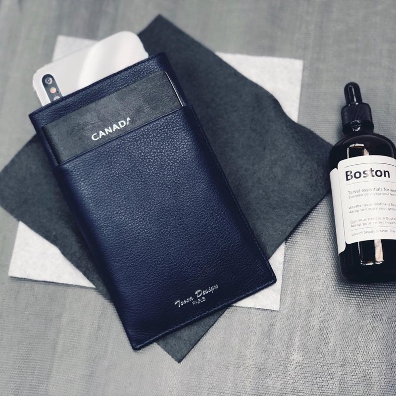 Tosca | Phone Travel Holder /皮革手机保护护照钱包 男装/MENS - 皮夹/钱包 - 真皮 蓝色
