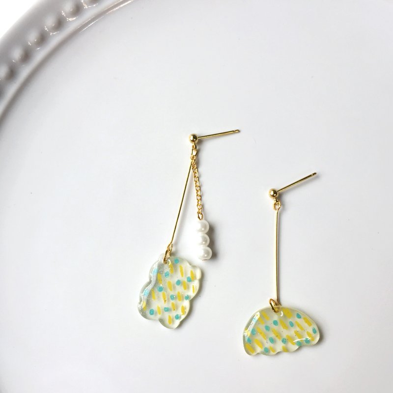 饼干冒险夹式/针式耳环 - 耳环/耳夹 - 树脂 透明