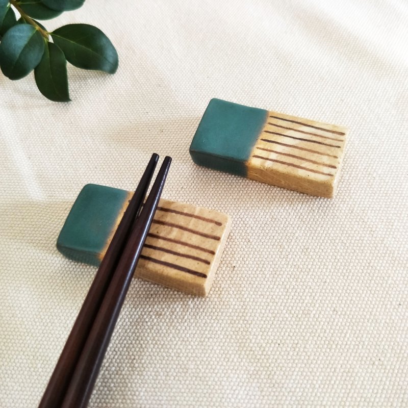 陶制和风筷架-条纹 - 餐垫/桌巾 - 陶 