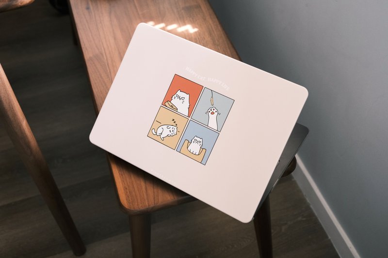 Happy Cat Happy Life 电脑壳 Macbook Case - 平板/电脑保护壳 - 塑料 卡其色