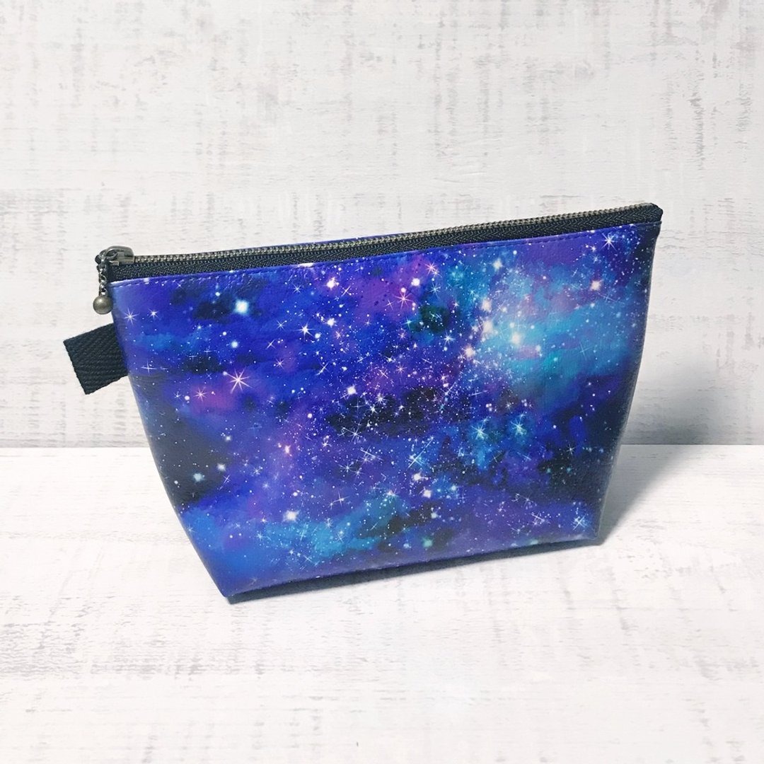 Pouch GALAXY / Cosmetic pouch / accessory case / star / universe - 化妆包/杂物包 - 人造皮革 蓝色