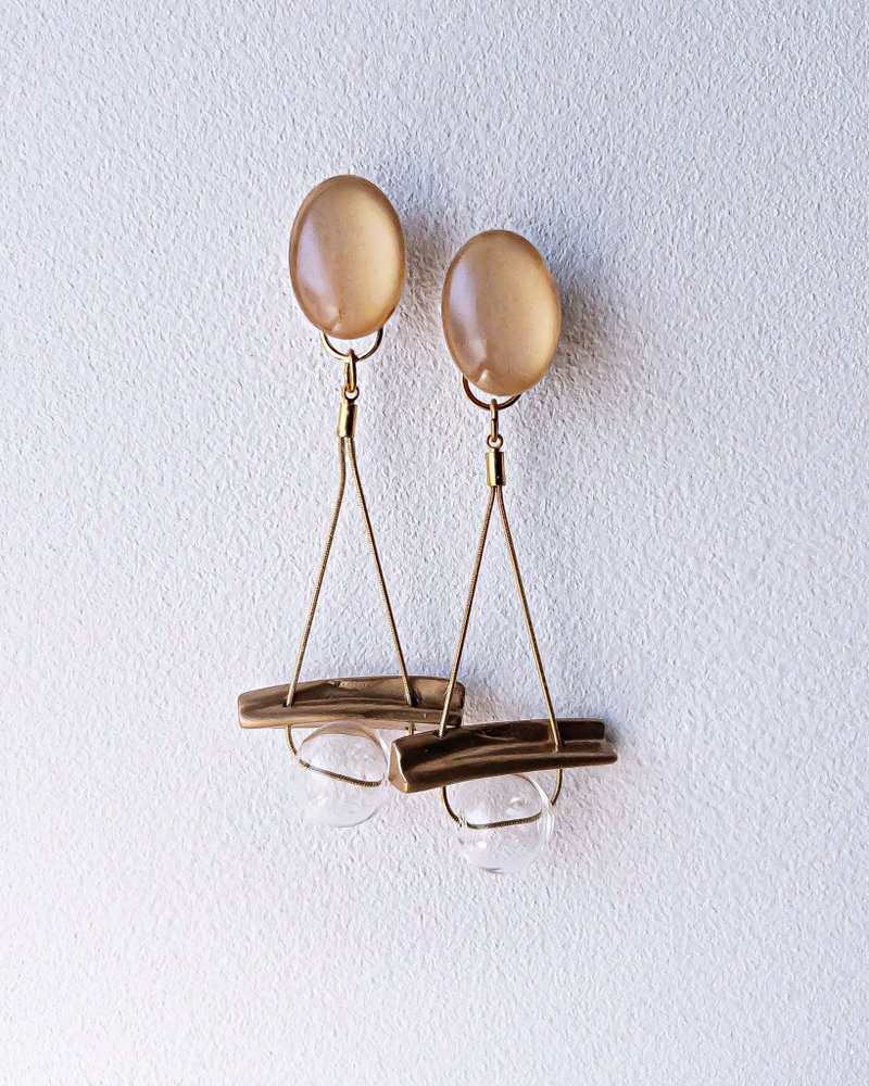 Galaxy 2way 耳环 /Halo/ 可替换透明医疗钢耳环 夹式耳环 耳夹 - 耳环/耳夹 - 其他材质 金色