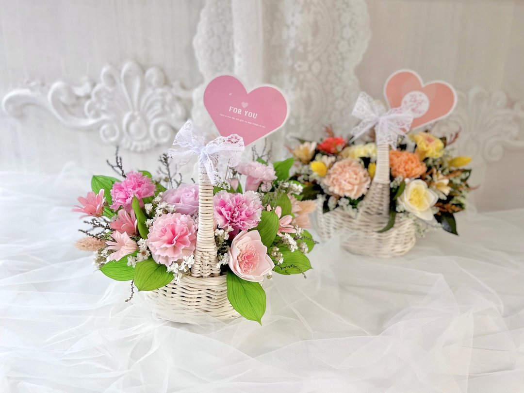 【手作课程】康乃馨藤编提篮·永生不凋花·母亲节限定课程 - 植栽 - 植物．花 