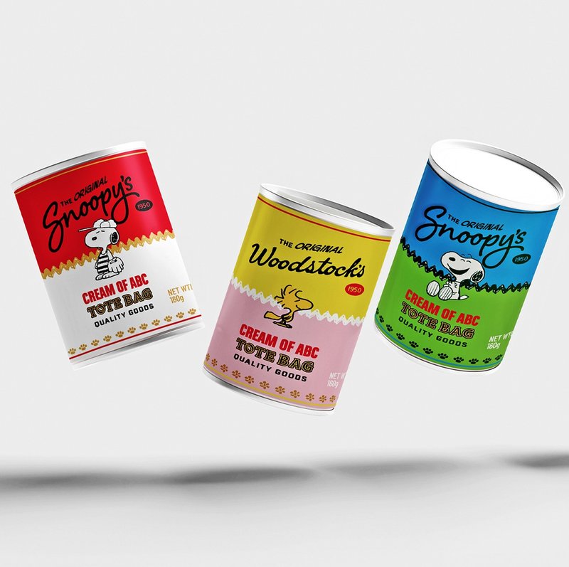 VOVAROVA x SNOOPY 联乘系列- ABC罐头汤束绳袋购物袋 - 手提包/手提袋 - 其他人造纤维 