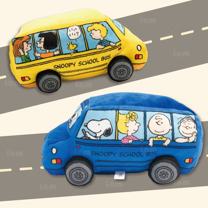 【SNOOPY】史努比 校车造型抱枕 - 枕头/抱枕 - 棉．麻 