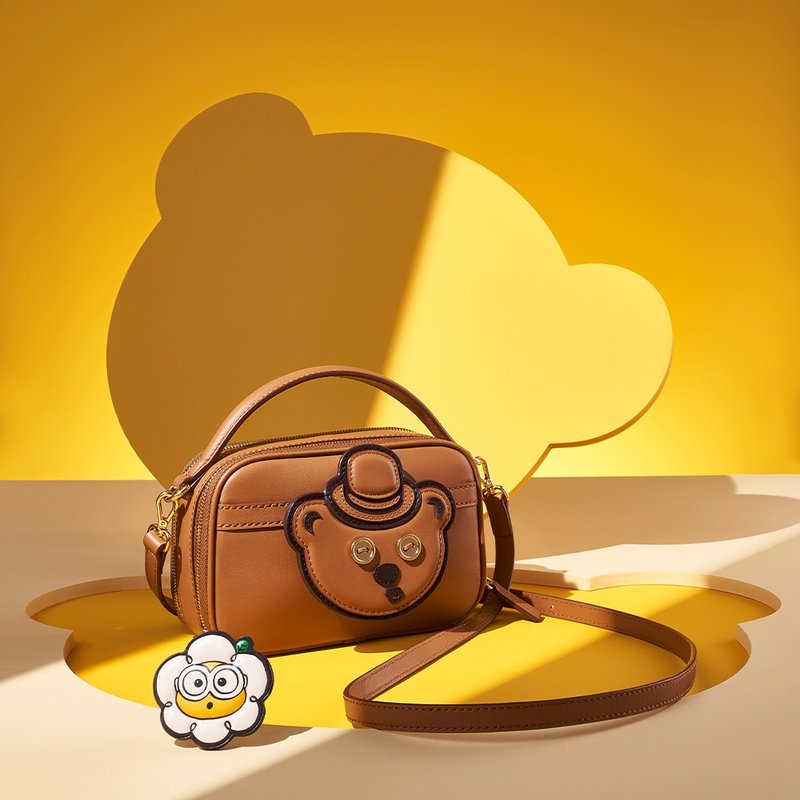 Minions Tim 皮革手提袋 - 手提包/手提袋 - 真皮 咖啡色