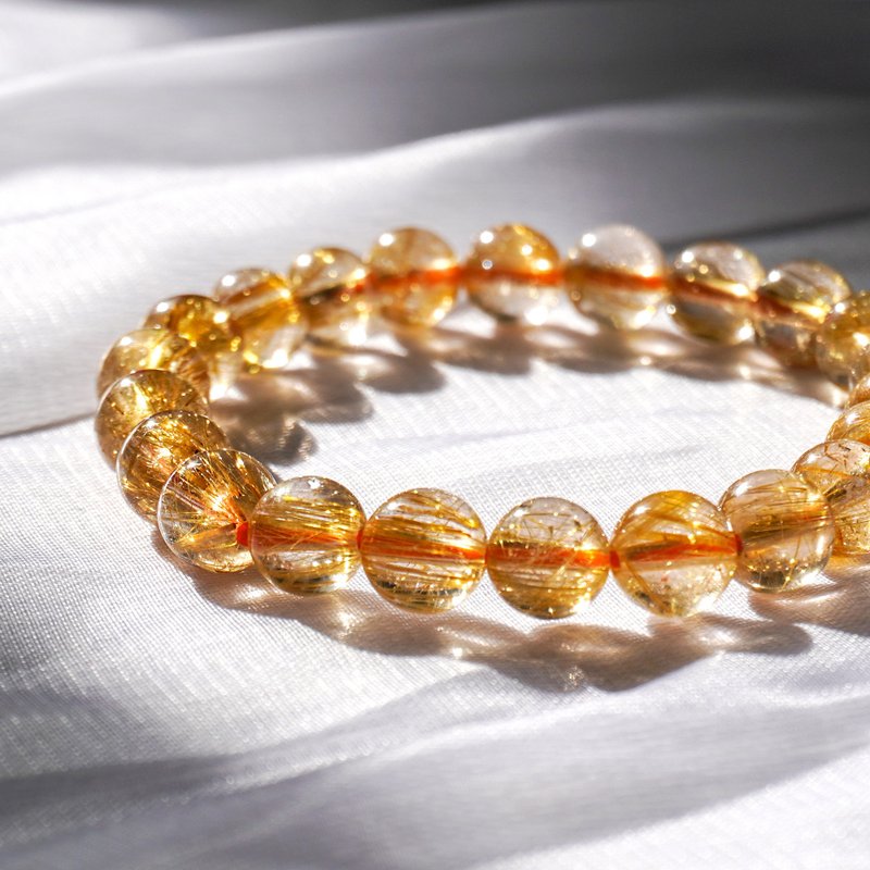 3A+ 金发晶 招财 水晶 手链 - 手链/手环 - 水晶 橘色