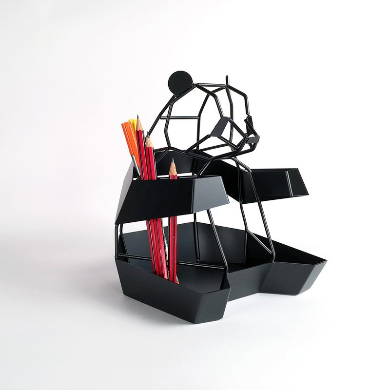 熊猫收纳桶 Panda Desk Organize - 收纳用品 - 其他金属 黑色