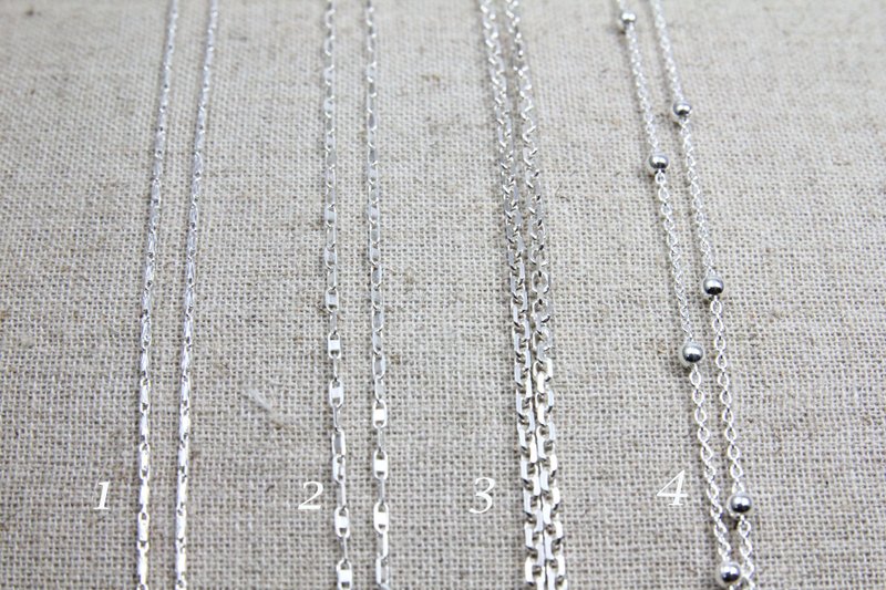 //haus//925纯银链 16/18寸 - 项链 - 其他金属 银色