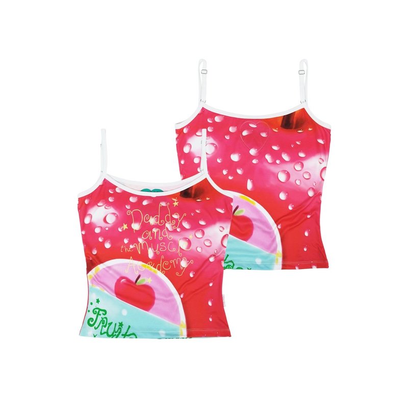 DADDY ( LGS ) | Fruitiger Tank Top 可爱苹果印花细肩带上衣 - 女装上衣 - 其他材质 