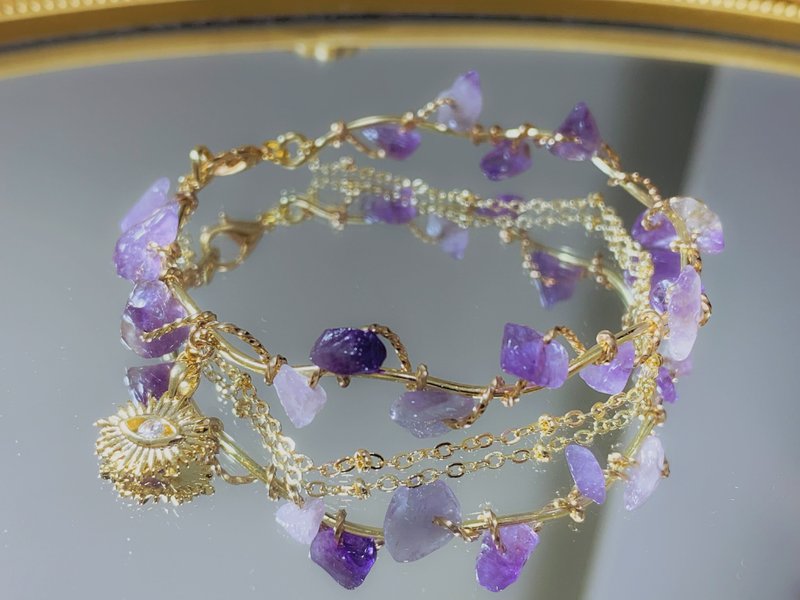 太阳之眼能量指引水晶手链【晶洞矿坑】 手串 Ms.Beasty 怪物小姐 - 手链/手环 - 铜/黄铜 金色