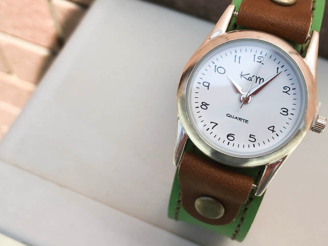STITCH A watch that you want to wear every day Stitch Run Watch Unisex OK SRW-GHB-BA - 女表 - 真皮 绿色