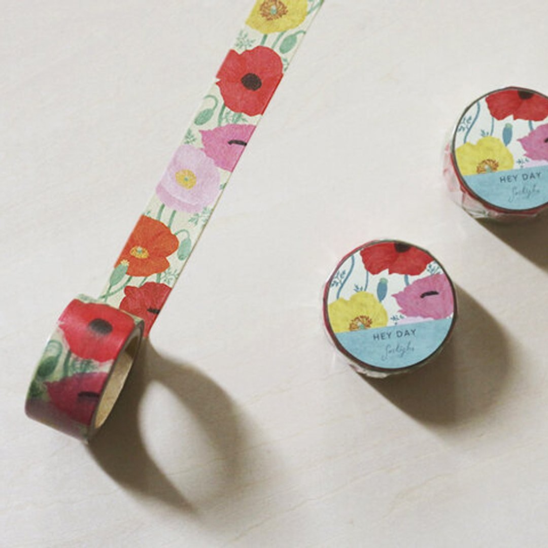 HEY DAY Masking Tape 20mm / Poppy - 纸胶带 - 纸 多色