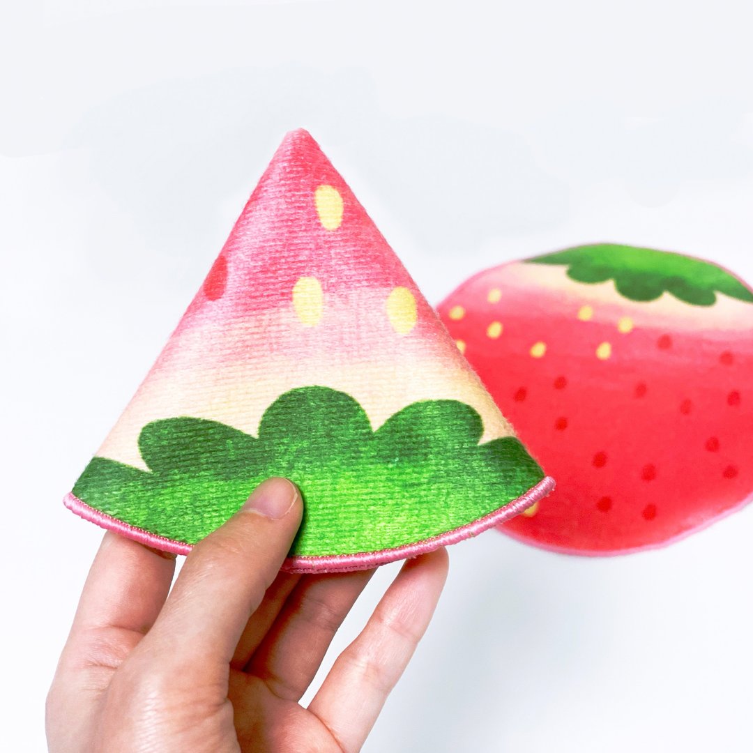 Strawberry handkerchief - 手帕/方巾 - 棉 粉红色