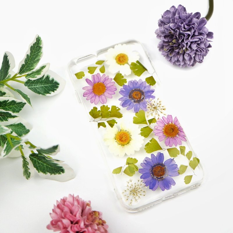 紫霞 手作押花手机壳 手机保护壳 手机套 干花手机壳 真花手机壳 iPhone 7 iPhone 6 - 手机壳/手机套 - 压克力 
