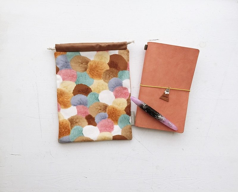 棉花糖手帐/记事本/小物束口收纳袋(tn/hobo/MD/日记) - 笔记本/手帐 - 棉．麻 粉红色