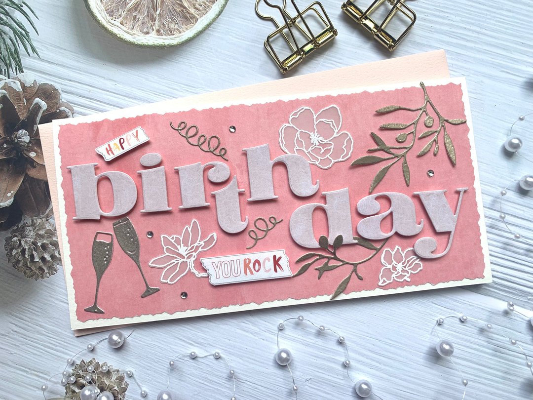 樱花色生日卡 Birthday Card - 卡片/明信片 - 纸 粉红色