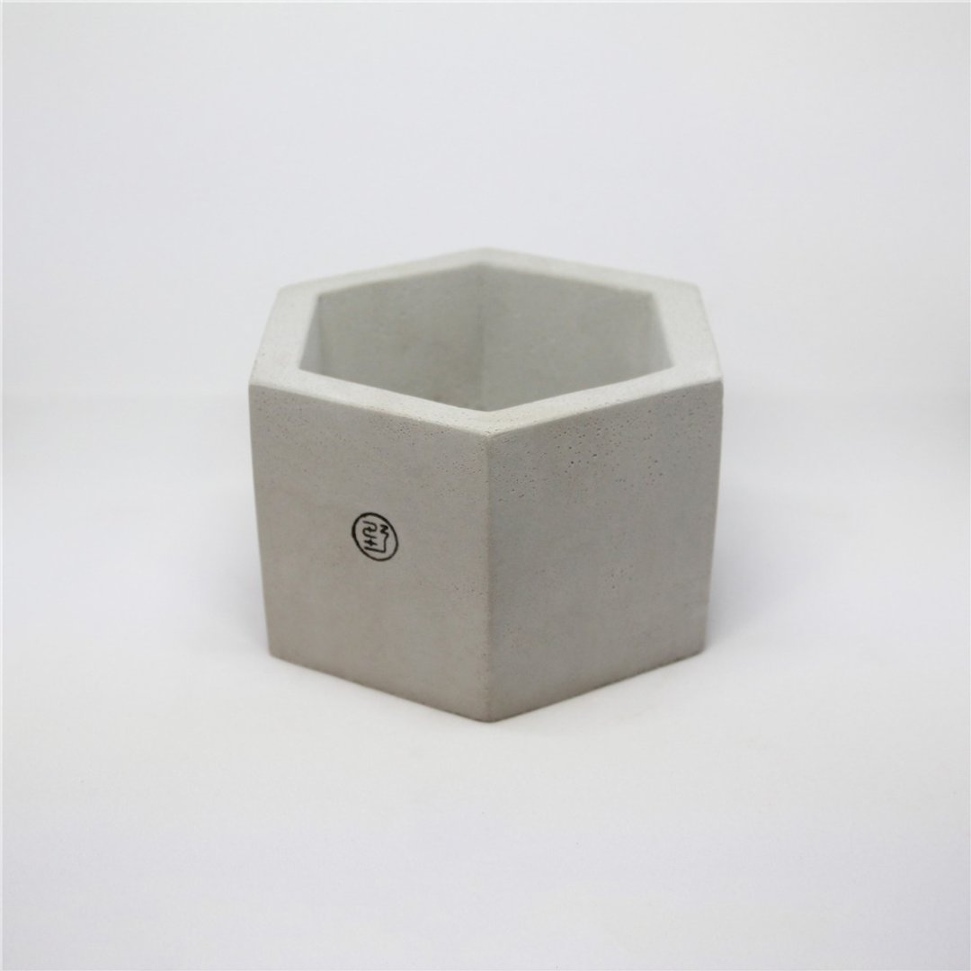 【野草不野】特大六边 / 水泥盆器 - 花瓶/陶器 - 水泥 灰色