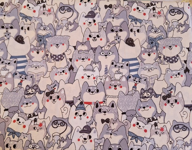 医护双层手术帽、工作帽、烘培帽  猫儿灰底系列 薄棉款 - 帽子 - 棉．麻 多色