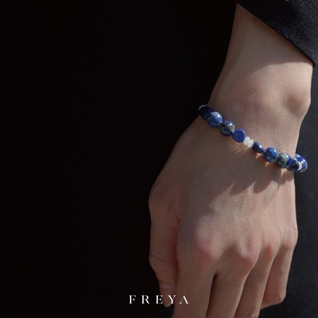 FREYA 青金石手链-提升思绪 冷静 理智 驱邪转运 天然宝石水晶 - 手链/手环 - 水晶 
