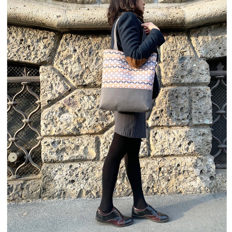 环保公益手作系列 意大利制落叶托特包 - 侧背包/斜挎包 - 聚酯纤维 灰色